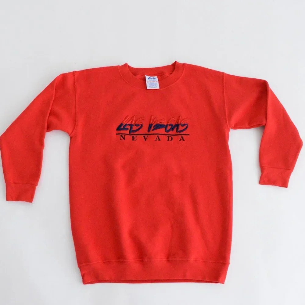 VTG 90's Las Vegas Nevada Alstyle Apparel & Activewear  Heavy Weight Red Sweater